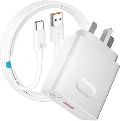 Picture of HONOR 100W Supercharge Adapter with 6A USB Type-C Cable 100W SuperCharge Power Adapter for Honor 200 400 Pro Lite 90 70 Magic 6 7 Pro UK US Plug 1M SuperCharging Cable for Honor Magic6 Pro 5 Lite V5 V3 200 90 Smart x6a x6b X7b X8b X9b Pura 70