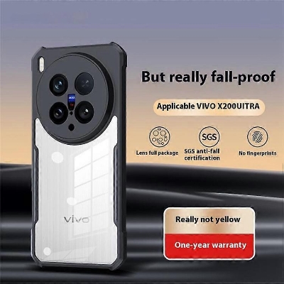 Picture of XUNDD CASE For Vivo X200 Ultra Phone Case Air-bag Anti Drop Anti Scratch Protective Covers Shockproof Protection Miltary Grade Black Bumper Case Airbags Shockproof Protective Transparent Back Cover