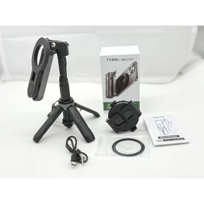 Picture of P15 MINI Magnetic Retractable Selfie Stick Tripod with Detachable Remote Size,3-in-1 Mini Phone Grip 2 Cold Shoe 10M or 393.7'' Wireless Shutter P15 Magnetic Selfie Stick Black