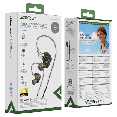Picture of ACEFAST L11 USB-C Wired Earphones 10mm Dynamic Hybrid Driver Type-C Earphone for All of Type-C Devices & Smart Phone