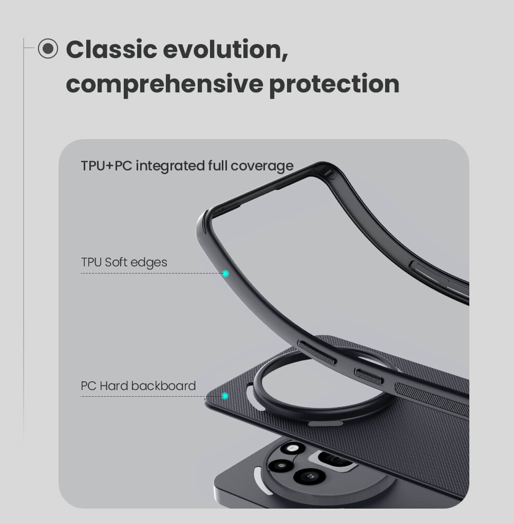 Picture of For Nothing Phone 3A Pro NILLKIN Super Frosted Shield Pro Dual Protective Material PC and TPU Bumper Protective Case Anti-Fingerprint Matte Texture Back Cover