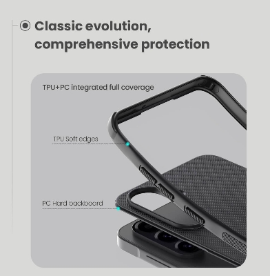 Picture of For Samsung Galaxy A36 5G NILLKIN Super Frosted Shield Pro Dual Protective Material PC and TPU Bumper Protective Case Anti-Fingerprint Matte Texture Back Cover