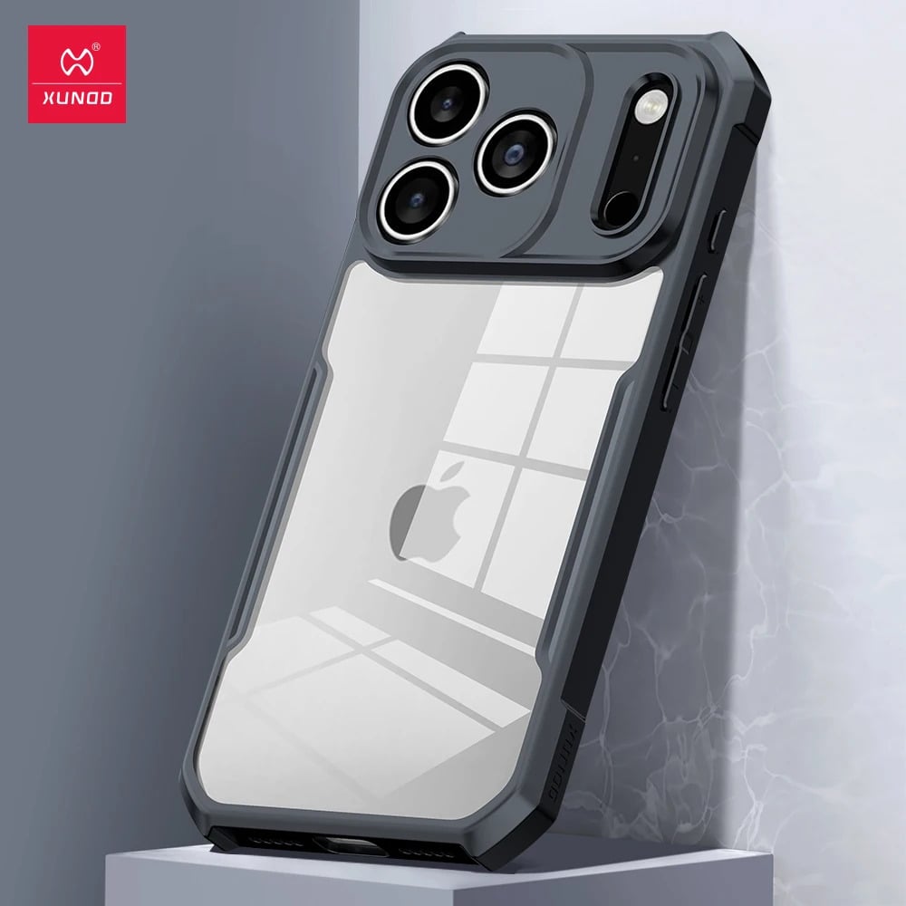 Picture of XUNDD CASE For iPhone 17 Pro Max Phone 6.9 Inches Military Grade Black Bumper Case Airbags Shockproof Protective Transparent Back Cover