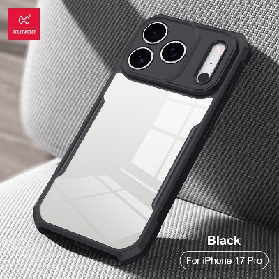 Picture of XUNDD CASE For iPhone 17 Pro Phone 6.3 Inches Military Grade Black Bumper Case Airbags Shockproof Protective Transparent Back Cover