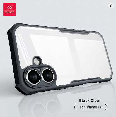 Picture of XUNDD CASE For iPhone 17 Phone 6.3 Inches Military Grade Black Bumper Case Airbags Shockproof Protective Transparent Back Cover
