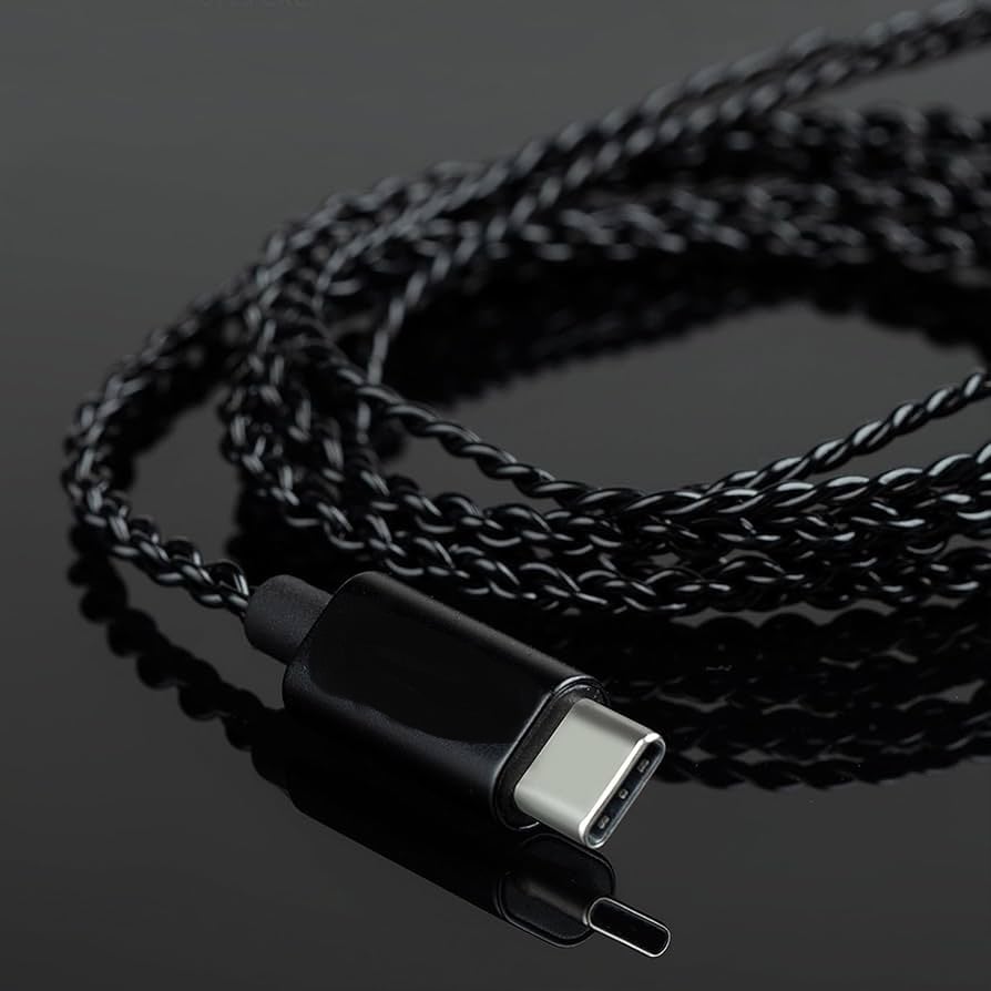 Picture of KZ Earphone Phone Type-C Interface Upgrade Cable 0.75mm 2 Pin USB-C Wire with Microphone for EDX PRO ZSN PRO ZSN PRO ZSN PRO TRN 1 TRN 1 Pro