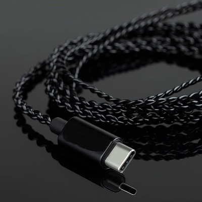 Picture of KZ Earphone Phone Type-C Interface Upgrade Cable 0.75mm 2 Pin USB-C Wire with Microphone for EDX PRO ZSN PRO ZSN PRO ZSN PRO TRN 1 TRN 1 Pro
