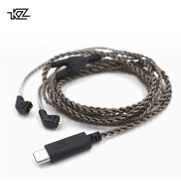Picture of KZ Earphone Phone Type-C Interface Upgrade Cable 0.75mm 2 Pin USB-C Wire with Microphone for EDX PRO ZSN PRO ZSN PRO ZSN PRO TRN 1 TRN 1 Pro