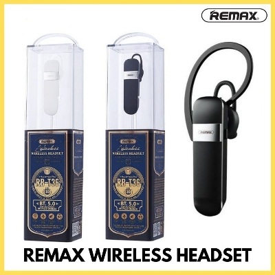 Picture of REMAX RB-T36 Headset Bluetooth V5.0 Headset For Driving Single Headset For Calls Ear-Hook Headsets Handsfree With Microphone HD Voice Headset