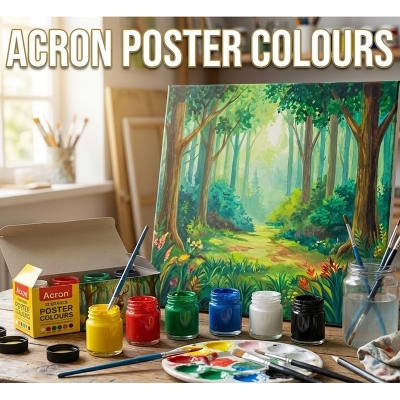 Picture of Acron Poster Colours Gulliver Kit (12 Shades x 10ml) - Rich Pigment Matte Finish Art Paint for Students (Made in India)