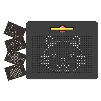 Picture of Magnetic Drawing Board with 380 Magnets - Erasable Magpad Writing Tablet for Kids - Sensory Montessori Toy with Pattern Cards,Magpad Magnetic Board - 380 Balls Drawing Tablet for Travel