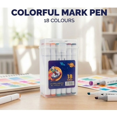 Picture of Touch Young 18 Colors Art Markers - Alcohol Based Dual Tip Sketch Pens for Students & Artists Best Budget Art Markers - Touch Young 18 Pcs Twin Tip Set