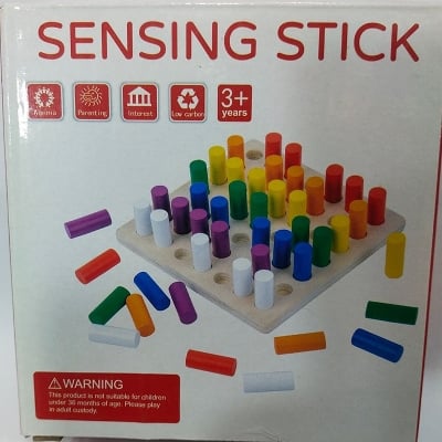 Picture of Seven Moon Educational Colour Cognition Sorting & Stacking Wooden Peg Board Block Toys for 3+ Children ,Montessori Sensory Training Equipment Wooden Children's Early Education Home Kindergarten