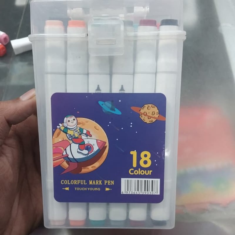 Picture of Touch Young 18 Colors Art Markers - Alcohol Based Dual Tip Sketch Pens for Students & Artists Best Budget Art Markers - Touch Young 18 Pcs Twin Tip Set