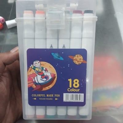 Picture of Touch Young 18 Colors Art Markers - Alcohol Based Dual Tip Sketch Pens for Students & Artists Best Budget Art Markers - Touch Young 18 Pcs Twin Tip Set