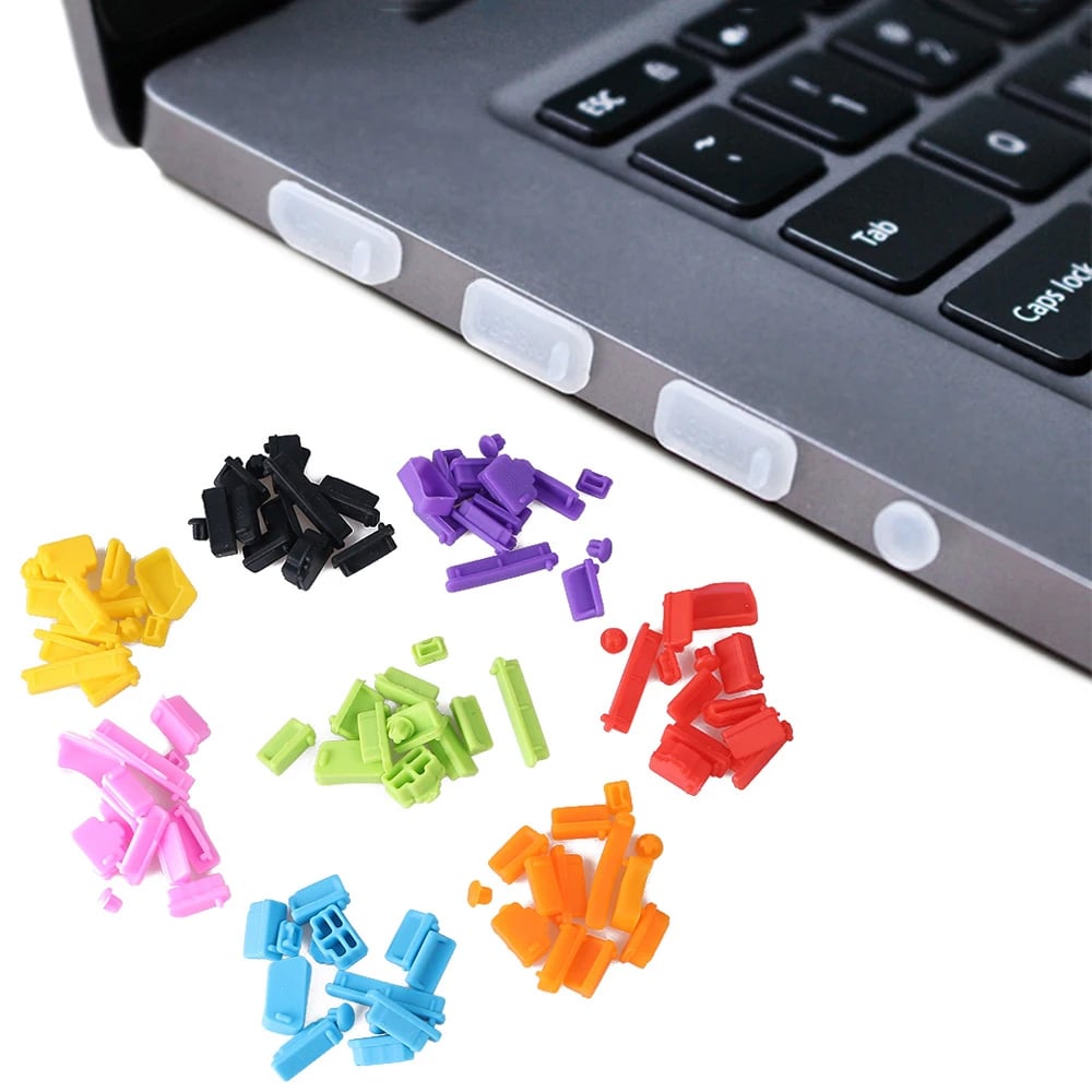 Picture of 16pcs Colorful Silicone Anti Dust Plug Cover Stopper Laptop Dust Plug Laptop dustproof usb dust plug Computer Accessories