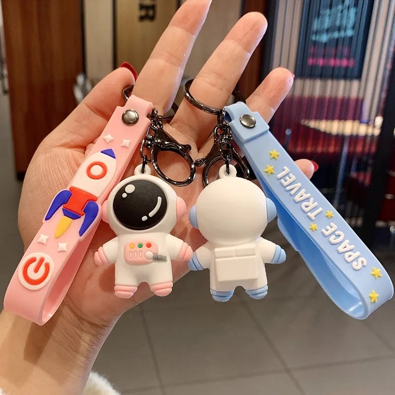 Picture of Creative Cute Cartoon Astronaut key ring Spaceman Car Key Chain Couple Backpack Pendant Gift Keychain