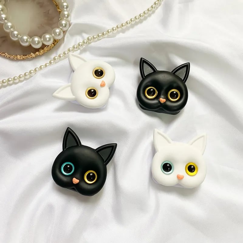 Picture of Cat Mirror Phone Holder with Folding Bracket Phone Grip Cellphone Stand Compatible All Smartphones