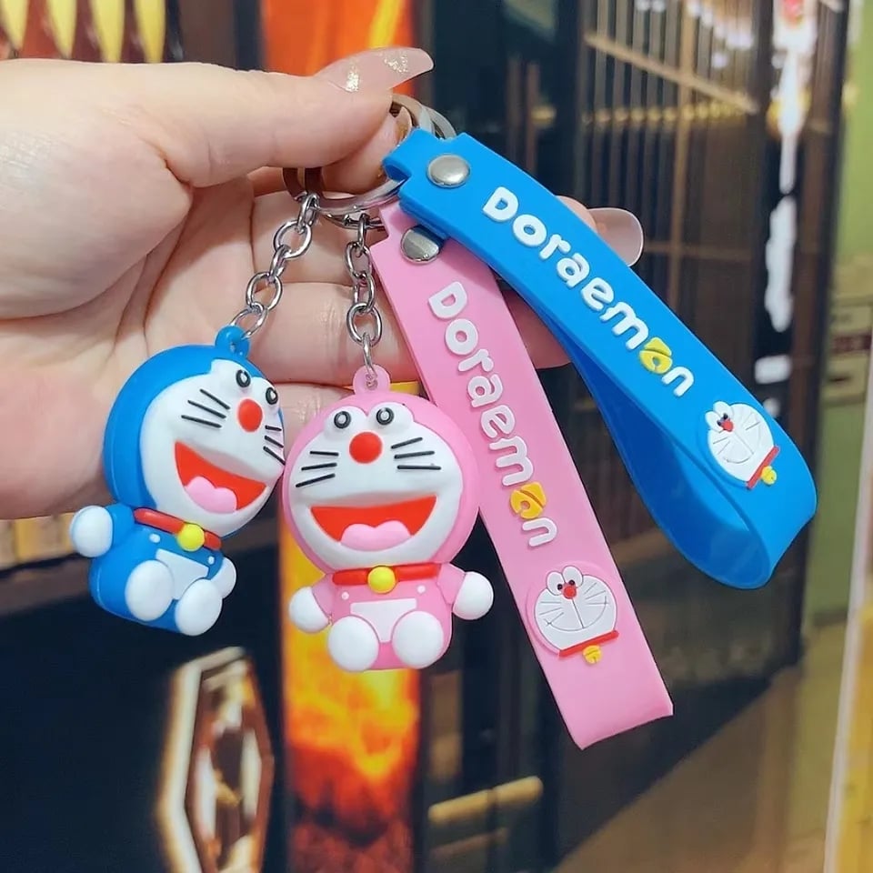 Picture of Anime Cartoon Doraemon Keychain Cute Car Key Ring Small Doll Pendant Backpack Gifts for Friends