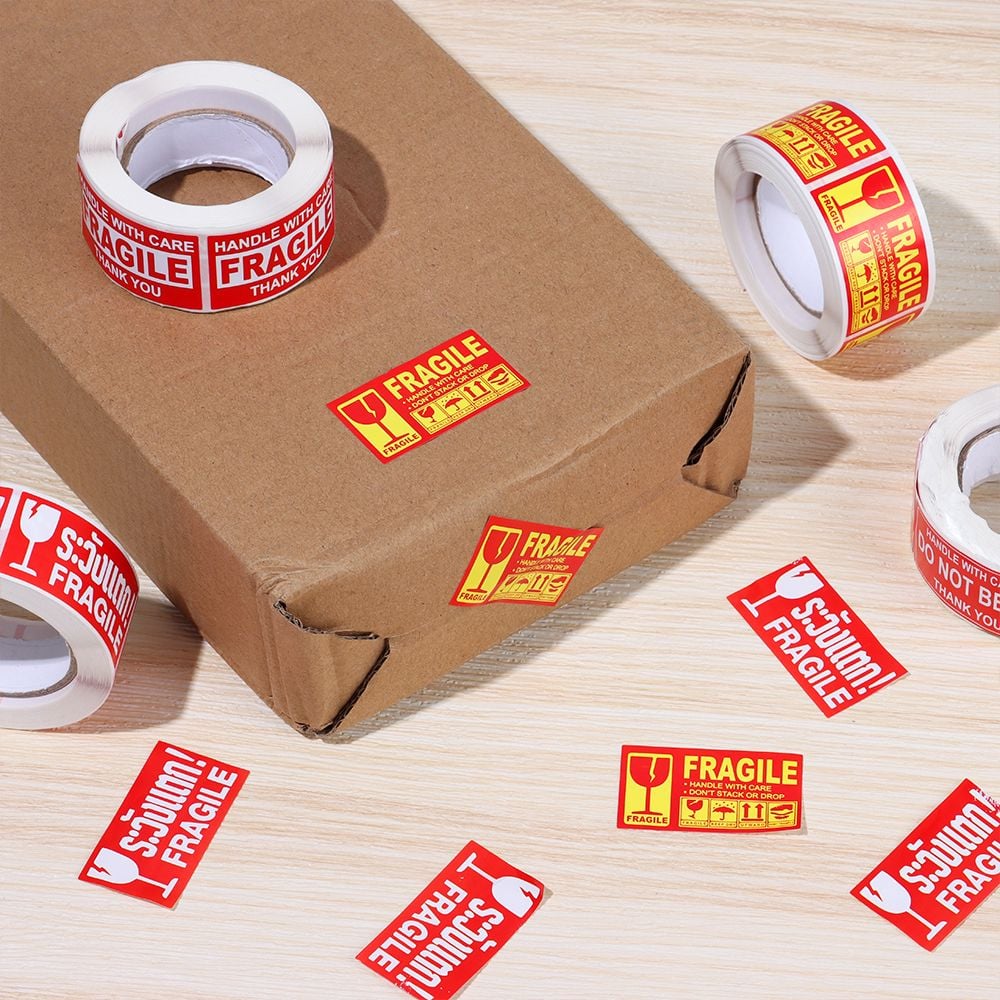 Picture of Fragile Warning label sticker Roll 150\250pcs Heat resistant self adhesive logistics accessories