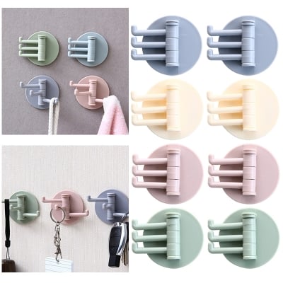 Picture of Strong Self Adhesive Hook Key Storage Hanger For Kitchen Bathroom Door Wall Multi Function