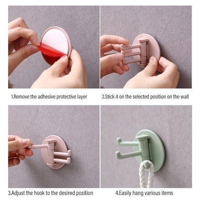 Picture of Strong Self Adhesive Hook Key Storage Hanger For Kitchen Bathroom Door Wall Multi Function