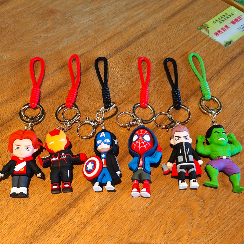 Picture of Marvel Spider Man Cute Doll Pendant Action Figures Avengers Iron Man Captain America Keychain Bag Keyring Pendant Birthday Gifts