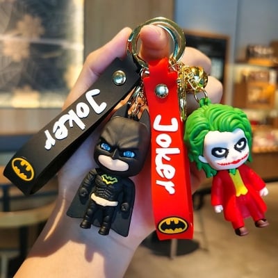 Picture of Anime Cartoon Marvel Batman Joker Image Doll Keychain Cute Halloween Series Key Ring Pendant Ornaments Jewelry Gifts for Friends
