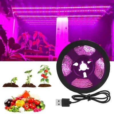 Picture of Plant Light Grow LED Strip 5V USB LED 1meter Full Spectrum LED Chip For Greenhouse Flower Seedling Grow Tent Hydroponic Purple