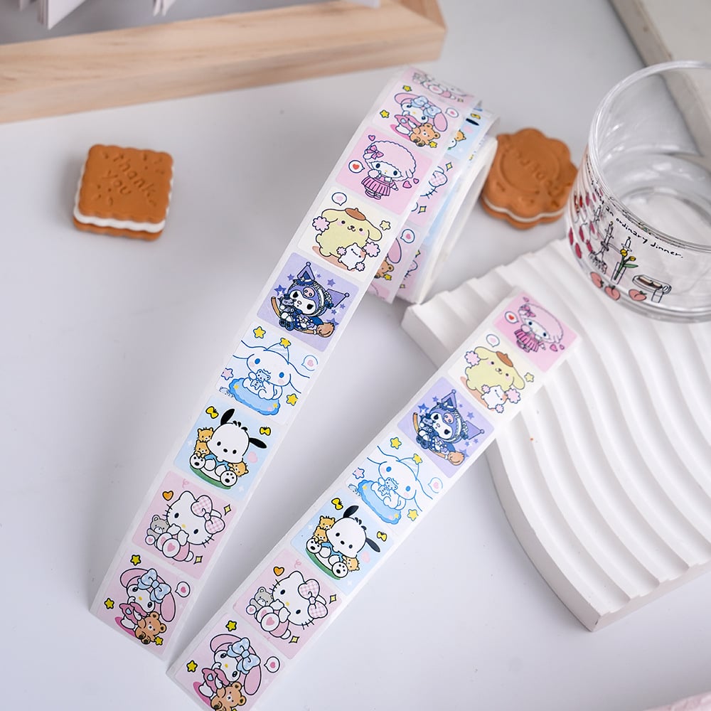 Picture of 500Pcs Sanrio Kuromi Hellokitty Melody Kawaii Sticker Anime Cartoon Cinnamoroll Cute Seal Sticker Birthday Festival Reward Gift