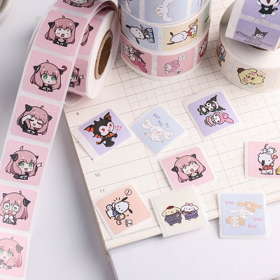 Picture of 500Pcs Sanrio Kuromi Hellokitty Melody Kawaii Sticker Anime Cartoon Cinnamoroll Cute Seal Sticker Birthday Festival Reward Gift
