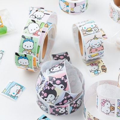 Picture of 500Pcs Sanrio Kuromi Hellokitty Melody Kawaii Sticker Anime Cartoon Cinnamoroll Cute Seal Sticker Birthday Festival Reward Gift