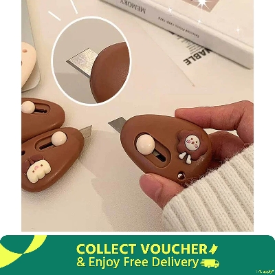 Picture of 1pc Cute Cartoon Pebble Portable Art Knife Unpacking Express Knife Student Mini Paper Knife School Office Cutting Supplies