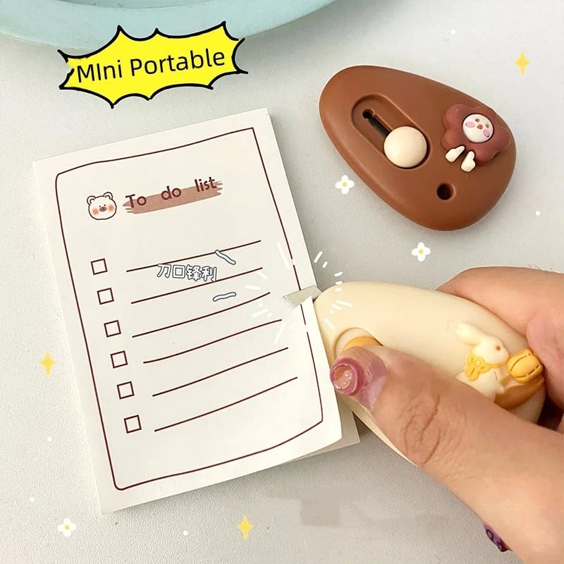 Picture of 1pc Cute Cartoon Pebble Portable Art Knife Unpacking Express Knife Student Mini Paper Knife School Office Cutting Supplies