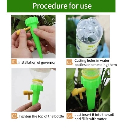Picture of Adjustable Control Water Dripper Self-Watering Kits Automatic Drip Irrigation System Kits Plant Watering Spike Device Greenhouse