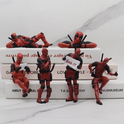 Picture of Desk Decoration Deadpool Car Home Office Marvel 8cm X-MAN Funny Cute Figure Model Toys