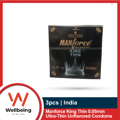 Picture of Manforce King Thin 0.05mm Ultra-Thin Unflavored Condoms 3pcs Pack | India(Clear)