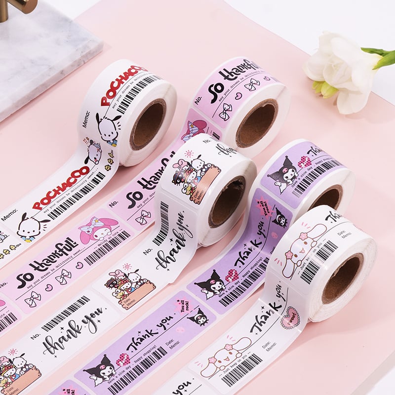 Picture of 120pcs Cute Sanrio Kuromi My Melody Stickers Roll Kawaii Cartoon Thank You Sealing Labels Sticker