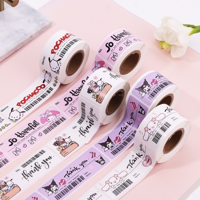 Picture of 120pcs Cute Sanrio Kuromi My Melody Stickers Roll Kawaii Cartoon Thank You Sealing Labels Sticker