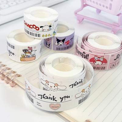 Picture of 120pcs Cute Sanrio Kuromi My Melody Stickers Roll Kawaii Cartoon Thank You Sealing Labels Sticker