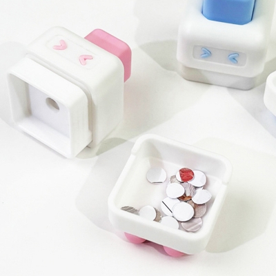 Picture of 1PC Cute robot 5mm loose-leaf puncher small mini manual single hole puncher paper puncher