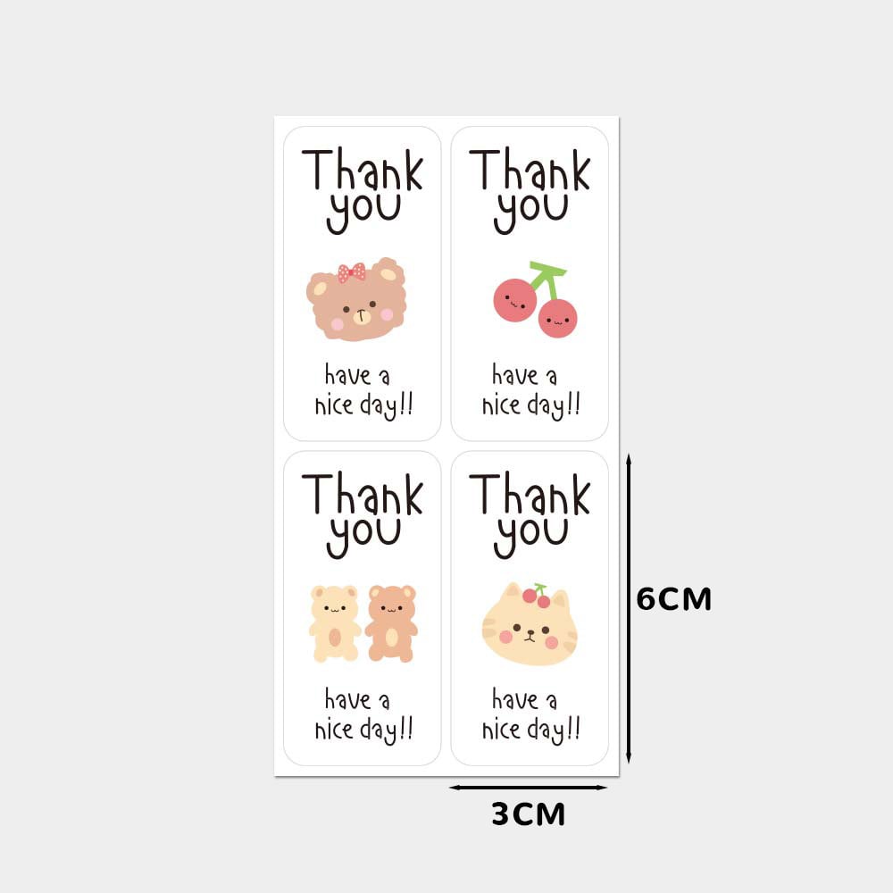 Picture of 50Pcs Cute Thank You Stickers For Small Business Gift Packaging Sealing Label Decor Sticker