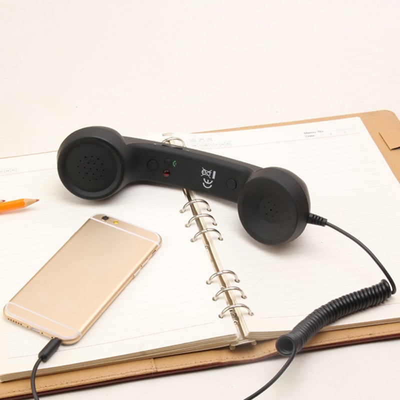 Picture of New Fashion 3.5mm Mic Retro Telephone Cell Phone Handset Receiver For iPhone Fancy Gift Mobile Phone Receive