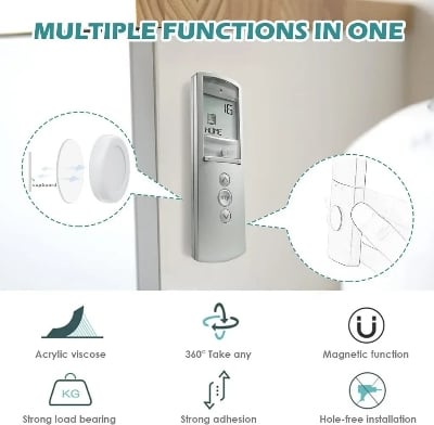 Picture of Magnetic Hook Extras Stark Magnet No Need to Punch Holes Wall Mount Television Strong Paste Air Conditioner Remote Control Ring 4pcs