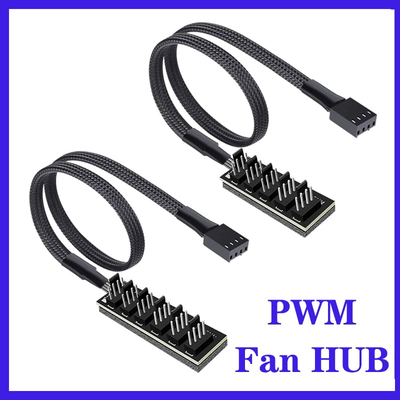 Picture of 1 to 5 Way PWM Fan Hub PC CPU Cooling 4 PIN/3PIN Fan Power Cable Hub Splitter Adapter Desktop Computer Cooler Case Fans 1 To 5