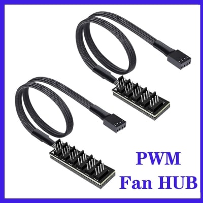 Picture of 1 to 5 Way PWM Fan Hub PC CPU Cooling 4 PIN/3PIN Fan Power Cable Hub Splitter Adapter Desktop Computer Cooler Case Fans 1 To 5