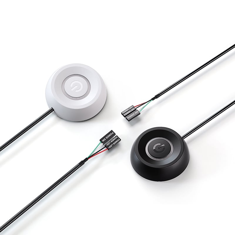 Picture of External Desktop Switch LED Lights PC Motherboard Computer Startup Extension Cable Power On/Off Button for Home Office