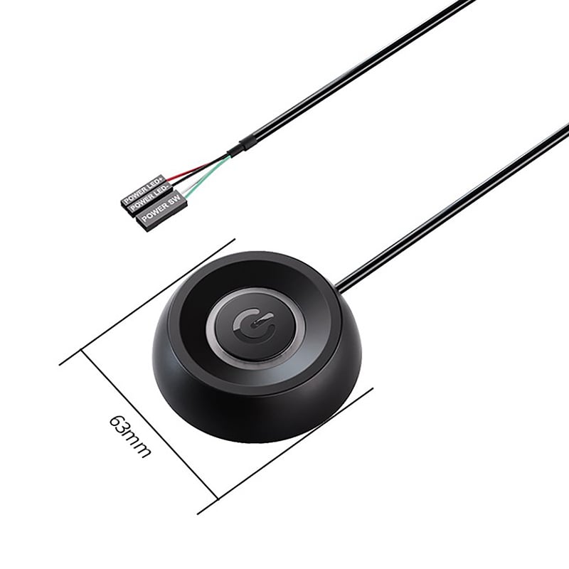 Picture of External Desktop Switch LED Lights PC Motherboard Computer Startup Extension Cable Power On/Off Button for Home Office