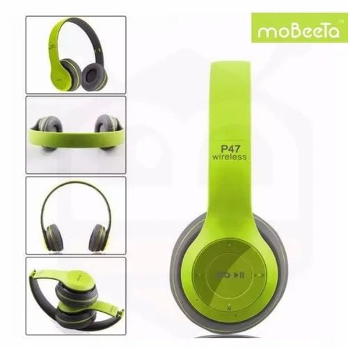 Picture of P47 Wireless Bluetooth Headphone Stereo Earphone with SD Card Slot - Green