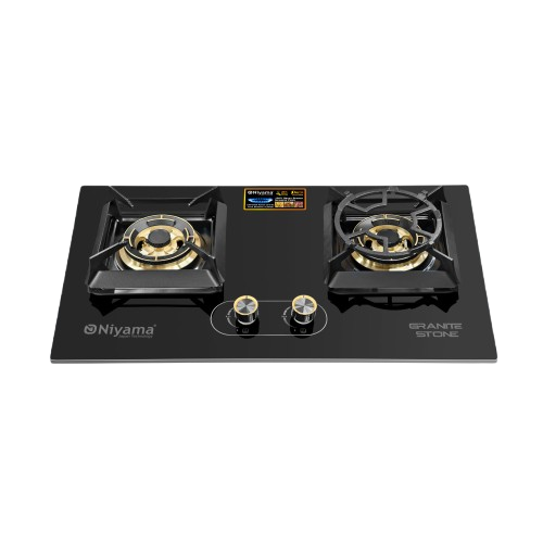 Picture of Niyama Glossy Granite Stone 2 Burner Cabinet Gas Hob NGH-2016-LGP-NG